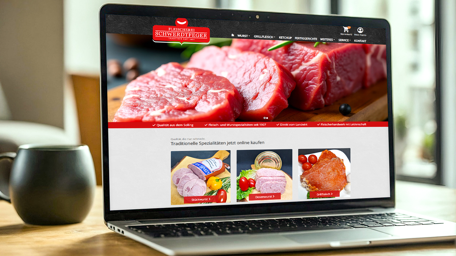 Landfleischerei Schwerdtfeger startet Online-Shop: Leckere Fleisch- und Wurstgerichte jetzt auch online erhältlich