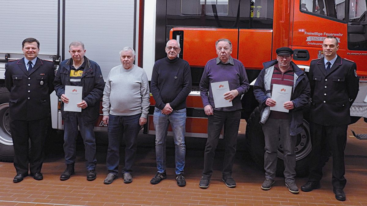 René Buchhagen, Heinz-Günther Sauthof, Hans-Jürgen Kreienkamp, Hartmut Weiberg, Wilfried Lemke, Thomas Schrader und Nikolas Dickhuth