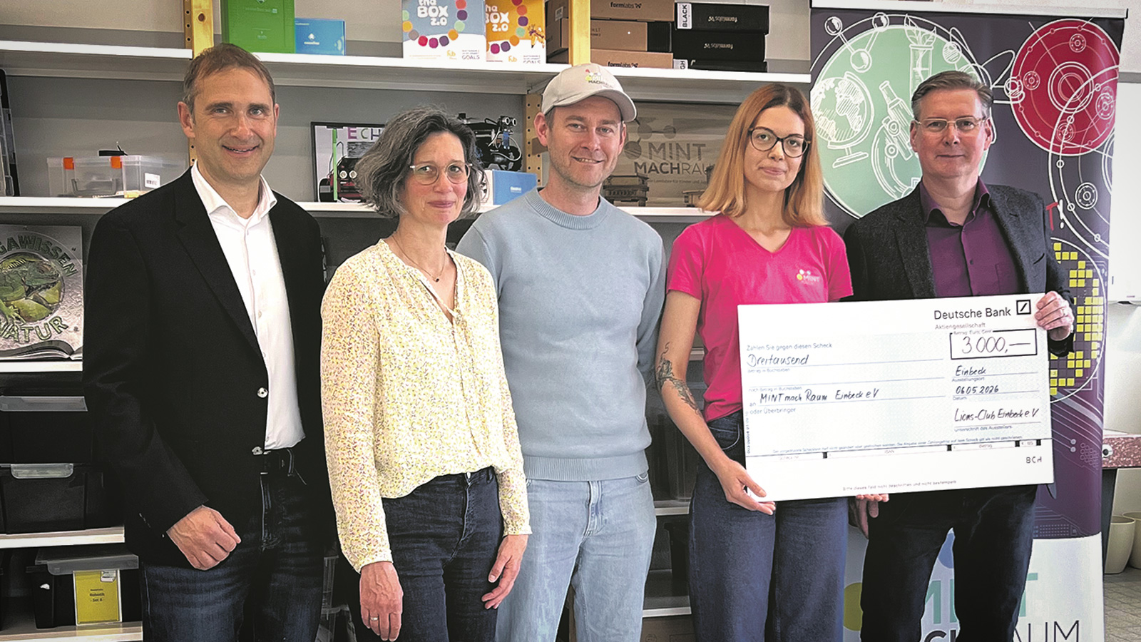 LIONS Club Einbeck unterstützt MINTmachRaum mit 3.000 Euro für kreatives Lernen und Nachwuchsförderung