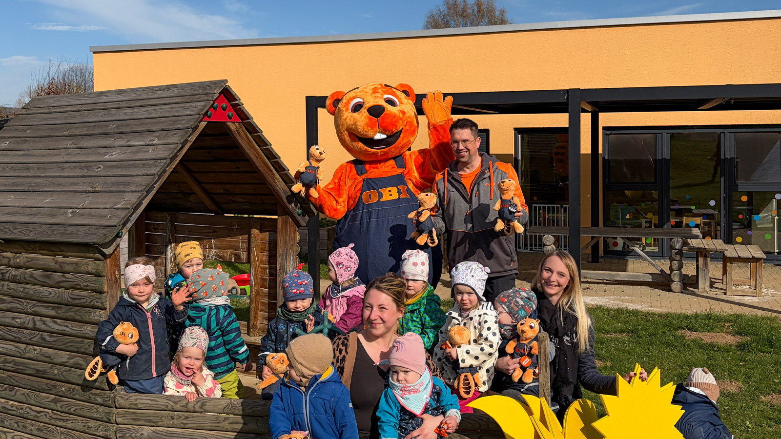 OBI-Biber überreicht Spende an Kinderkrippe „Sternschnuppe“ zum 10-jährigen Jubiläum